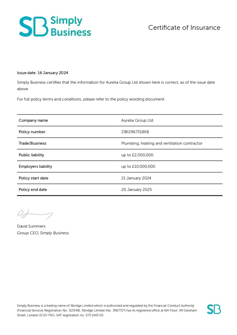 Business insurance certificate page 0001