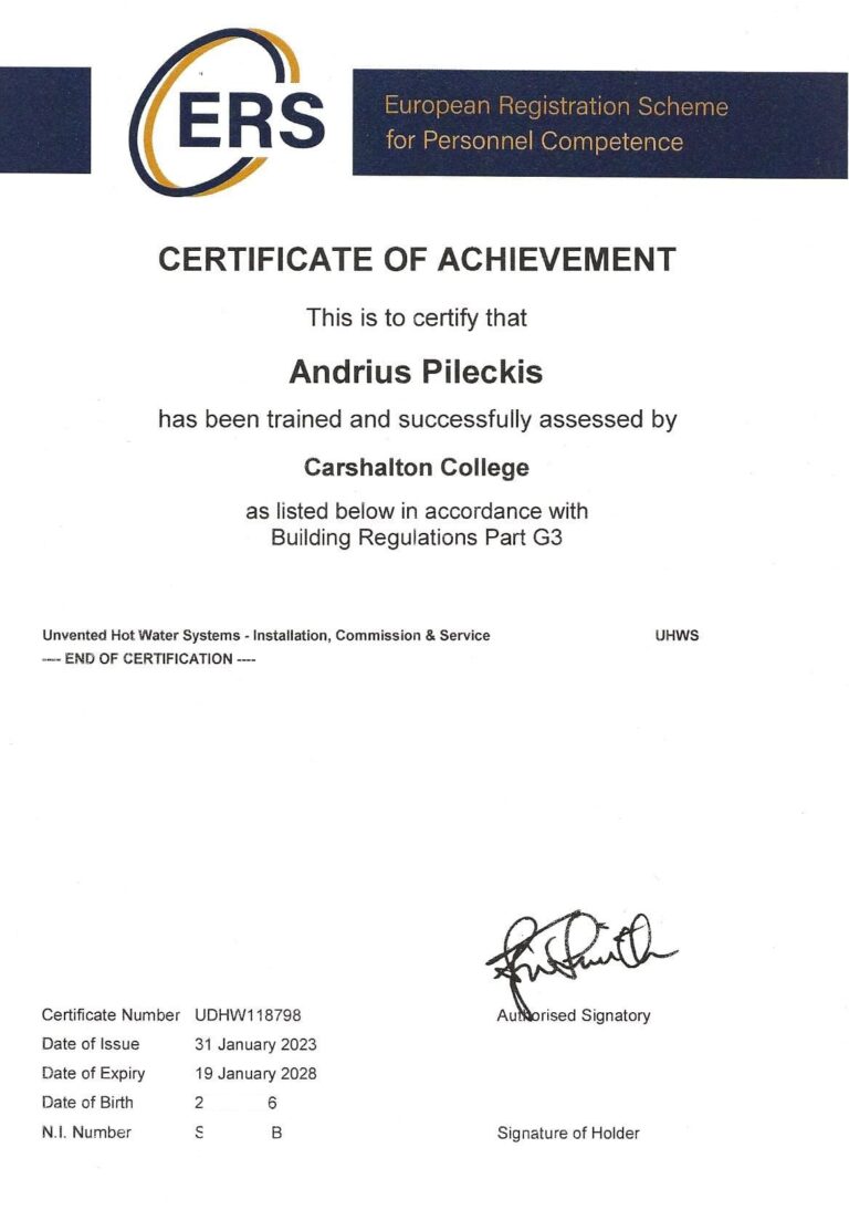 G3 UHWS certificate